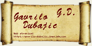 Gavrilo Dubajić vizit kartica